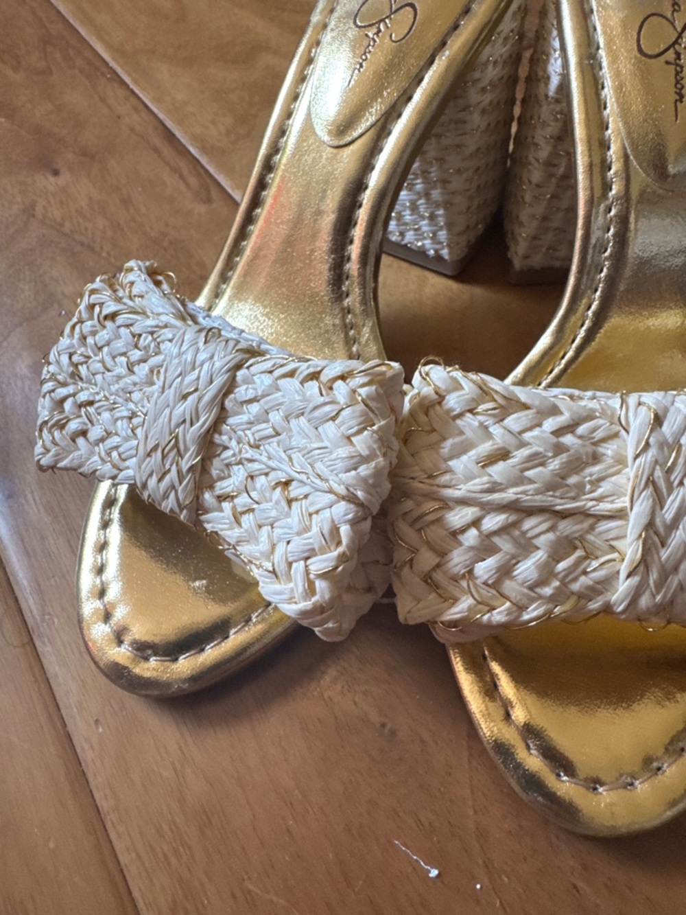 NWT Jessica Simpson Romilda Raffia Sandal In Light Natural Sz 6 - Picture 7 of 10